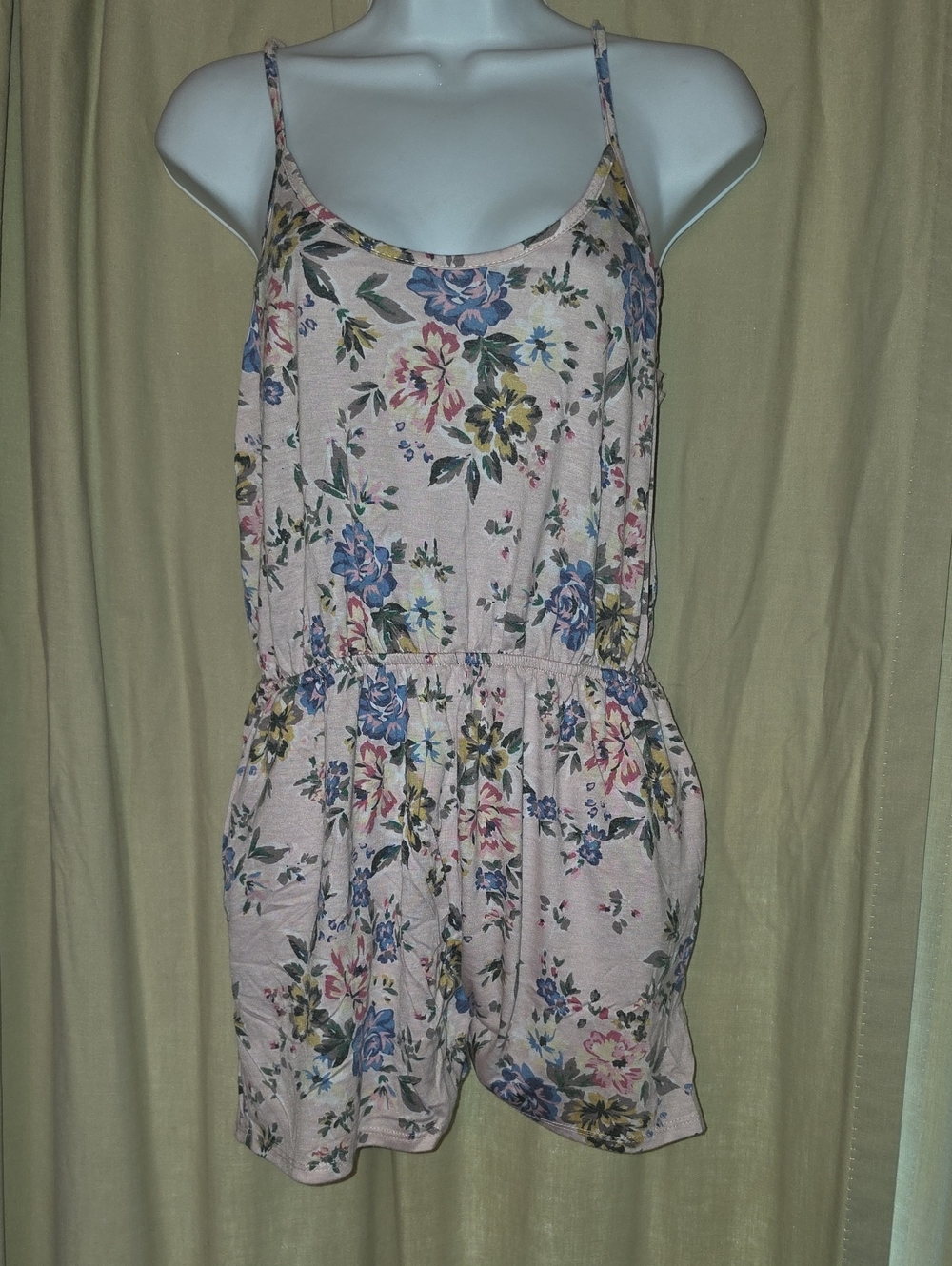 mts Pink Floral Spaghetti-Strap Romper
